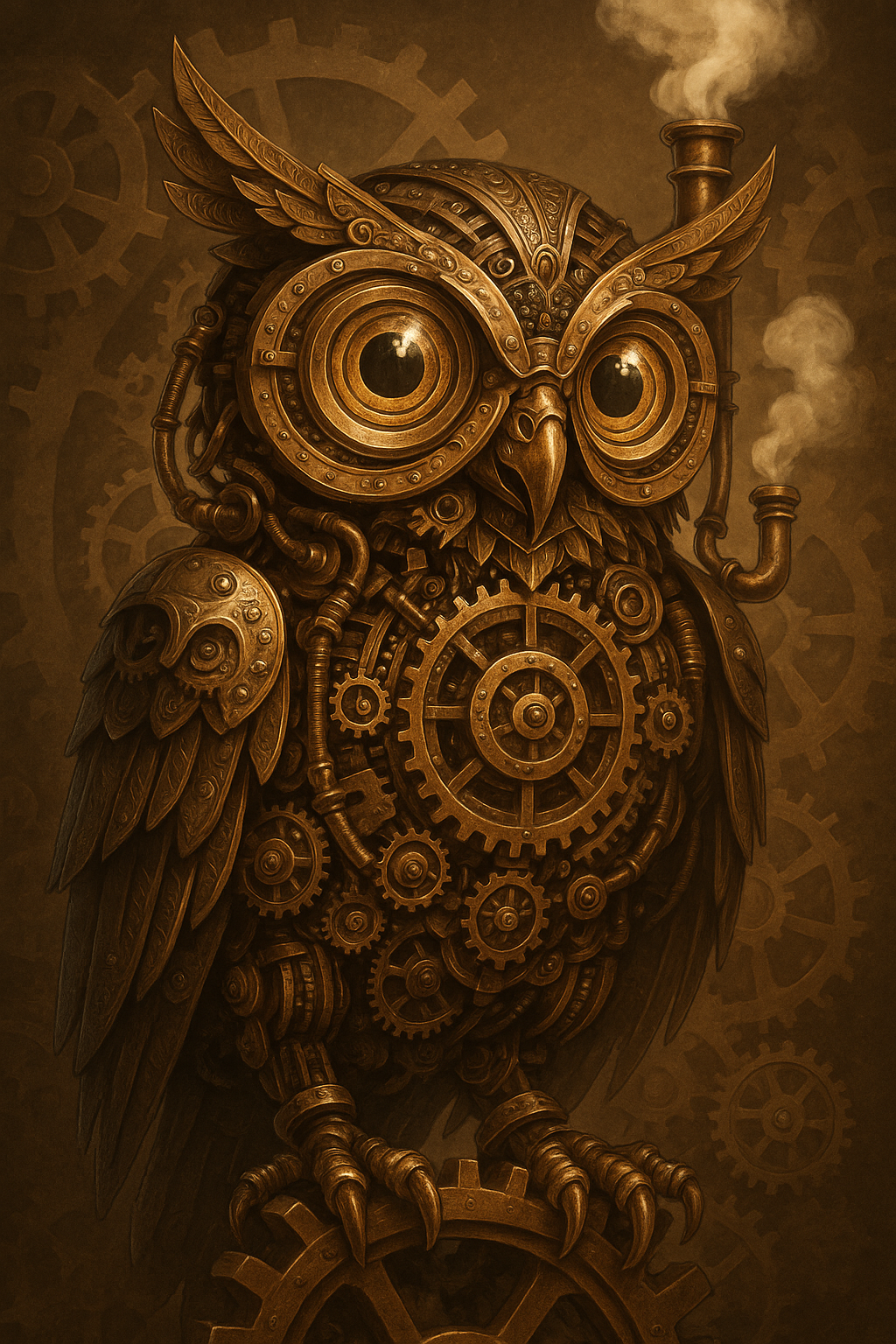 Mechanical Owl Portrait